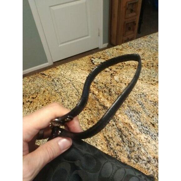 Coach Legacy Signature Wallet Wristlet Small Purse Adjustable Black - Picture 12 of 13